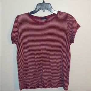 Red and gray stripped t shirt